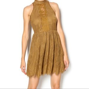Free People Gold Lace Dress